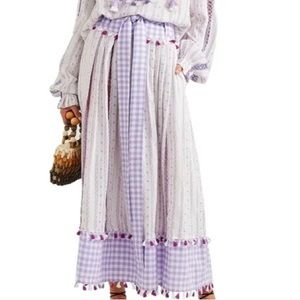Dodo Bar Or - Belted Tasseled Cotton-jacquard And Poplin Midi Skirt - Lavender